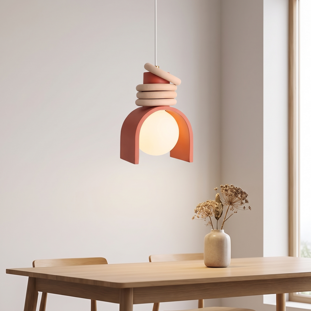 Macaron Resin Pendant Light - Orange / 3 Color Switchable