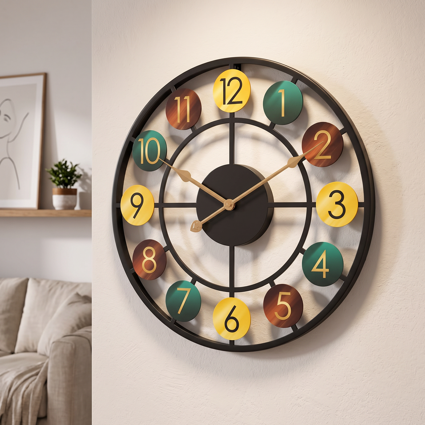 Retro Iron Wall Clock - 15.82 inch