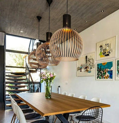 Wooden Birdcage Pendant Light