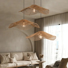 Straw Hat Rattan Pendant