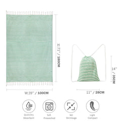 Turkish Cotton Striped Spa Bath Towel
