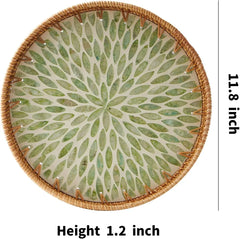 Round Rattan Serving Tray