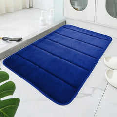 Striped Coral Fleece Bath Mat