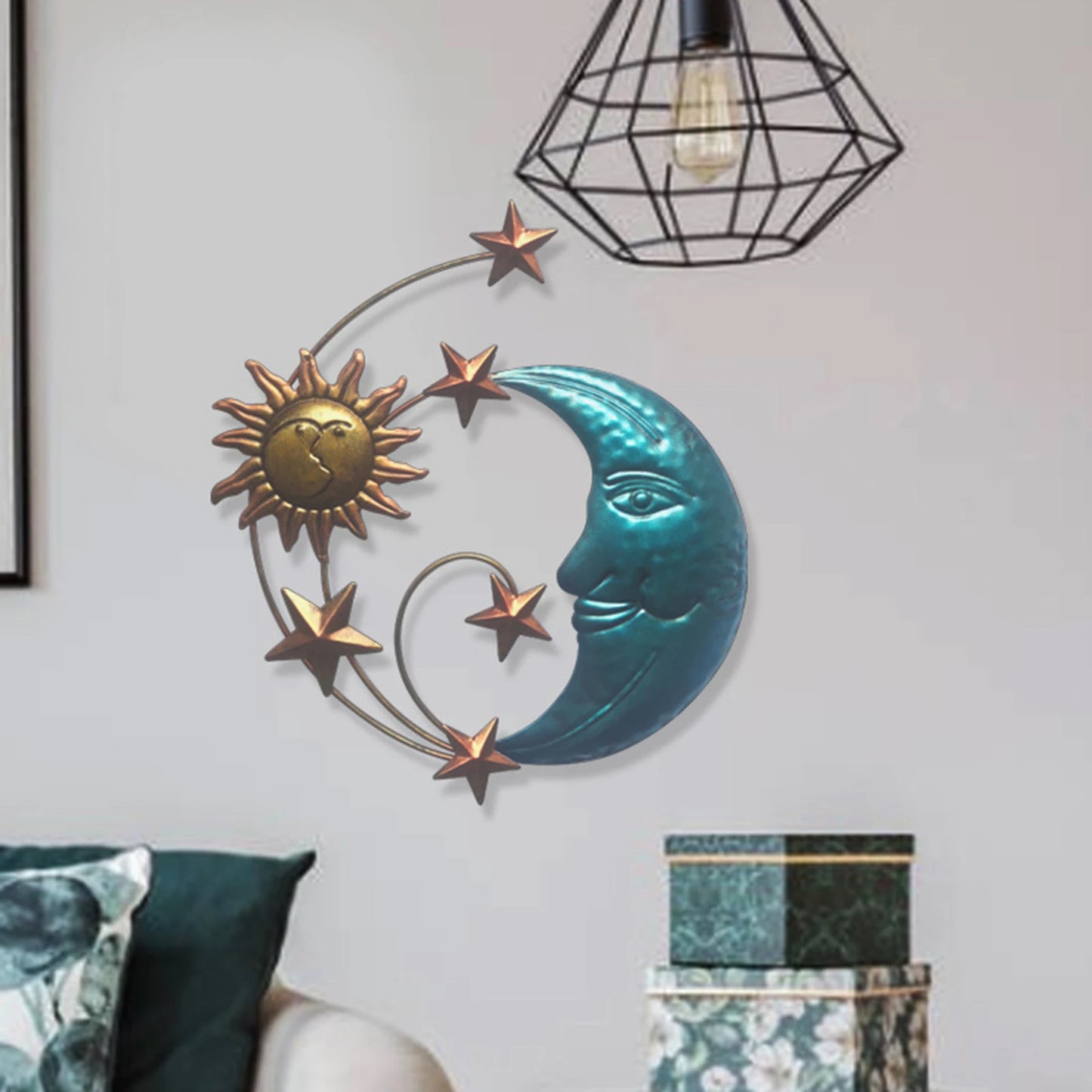 Sun Moon Star Metal Wall Art