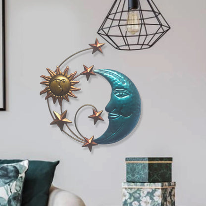 Sun Moon Star Metal Wall Art