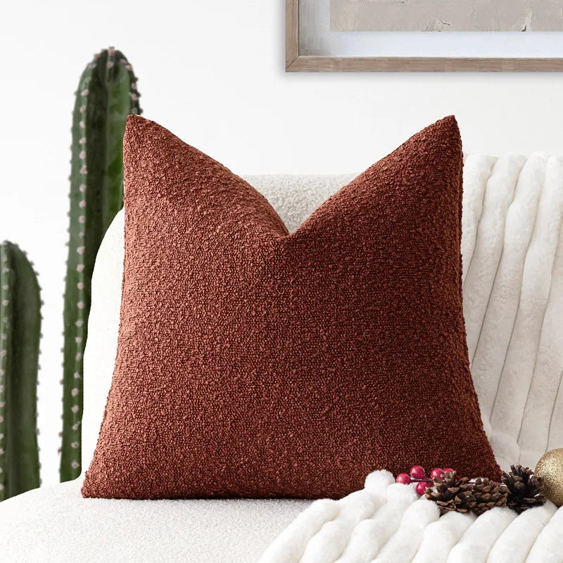 Boucle Throw Pillow Cover 18x18