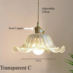 Vintage Petal Glass Pendant Light