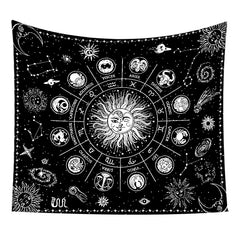 Star and Moon Embroidered Tapestry