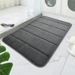 Striped Coral Fleece Bath Mat