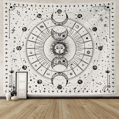 Star and Moon Embroidered Tapestry
