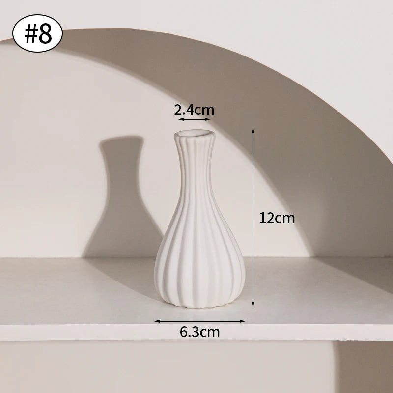 Nordic White Ceramic Flower Vase