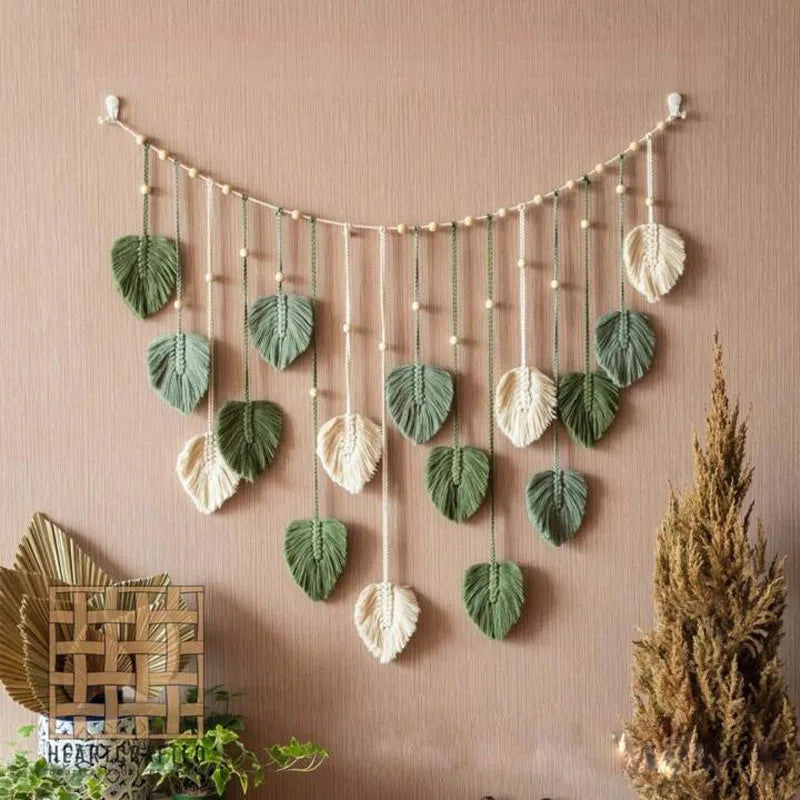 Boho Leaf Macrame Wall Hanging