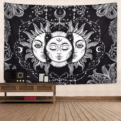 Star and Moon Embroidered Tapestry
