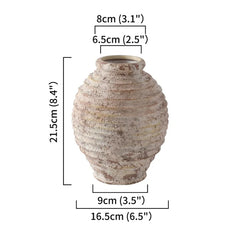 Retro Clay Pottery Vase 21.5cm