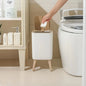 Wood Grain Press-Top Waste Bin