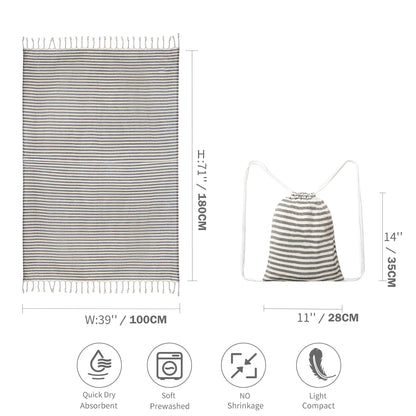 Turkish Cotton Striped Spa Bath Towel