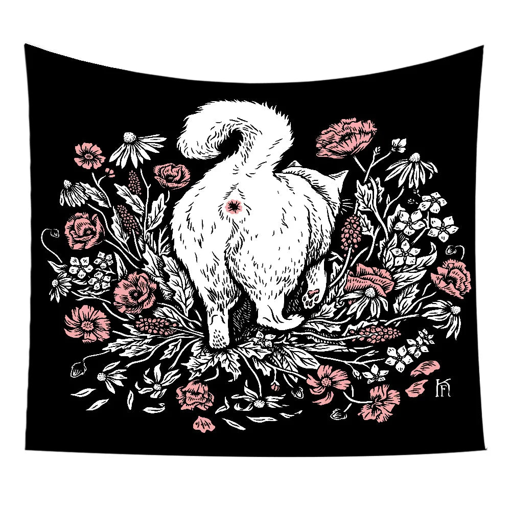 Star and Moon Embroidered Tapestry