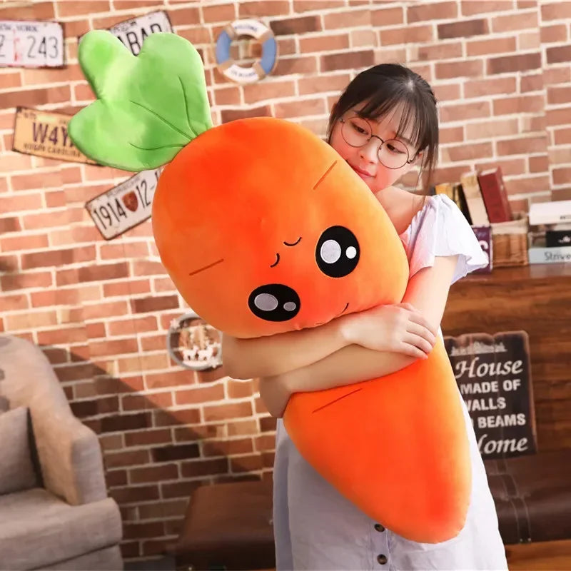 Long Carrot Plush Throw Pillow