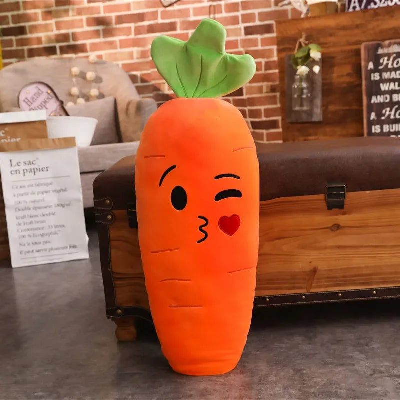 Long Carrot Plush Throw Pillow