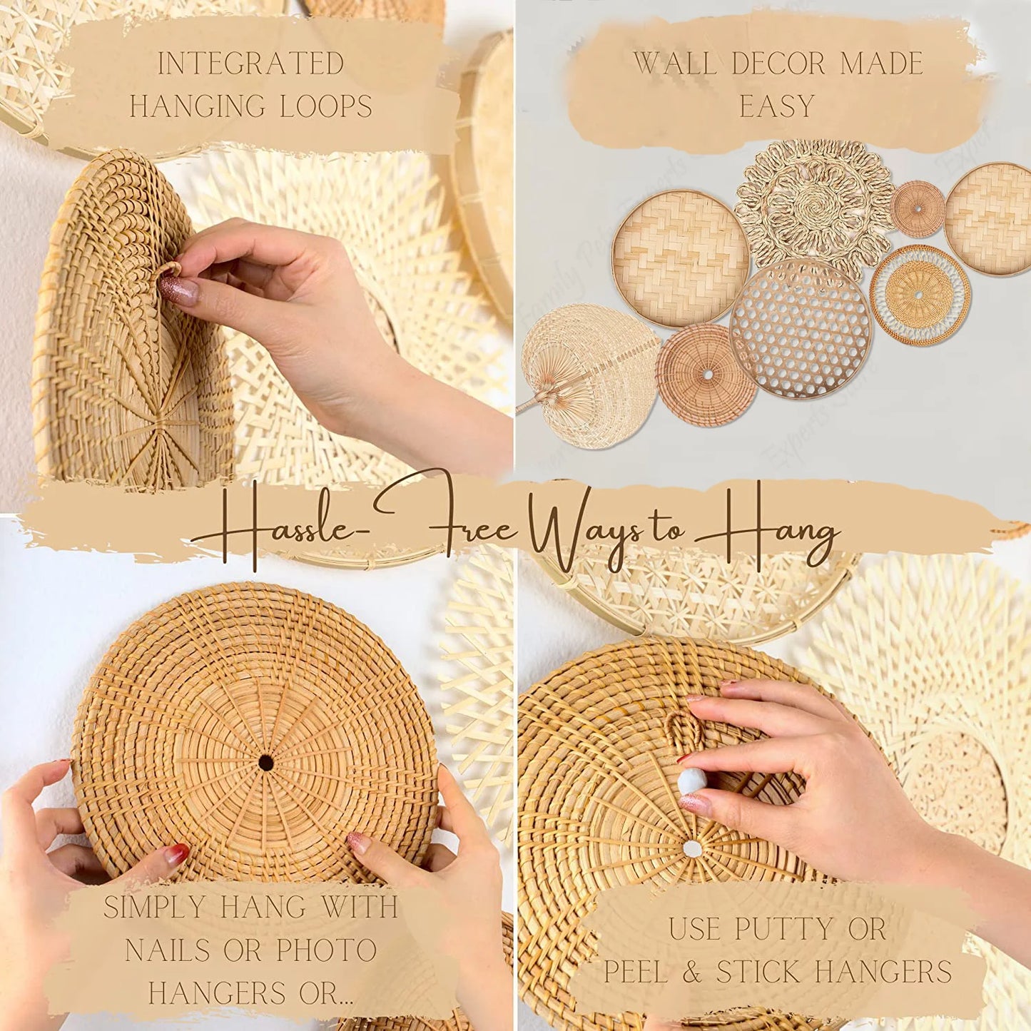 Natural Wall Basket Set