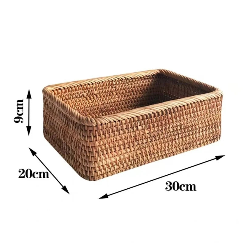Handwoven Rattan Storage Baskets