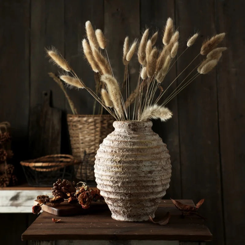 Retro Clay Pottery Vase 21.5cm