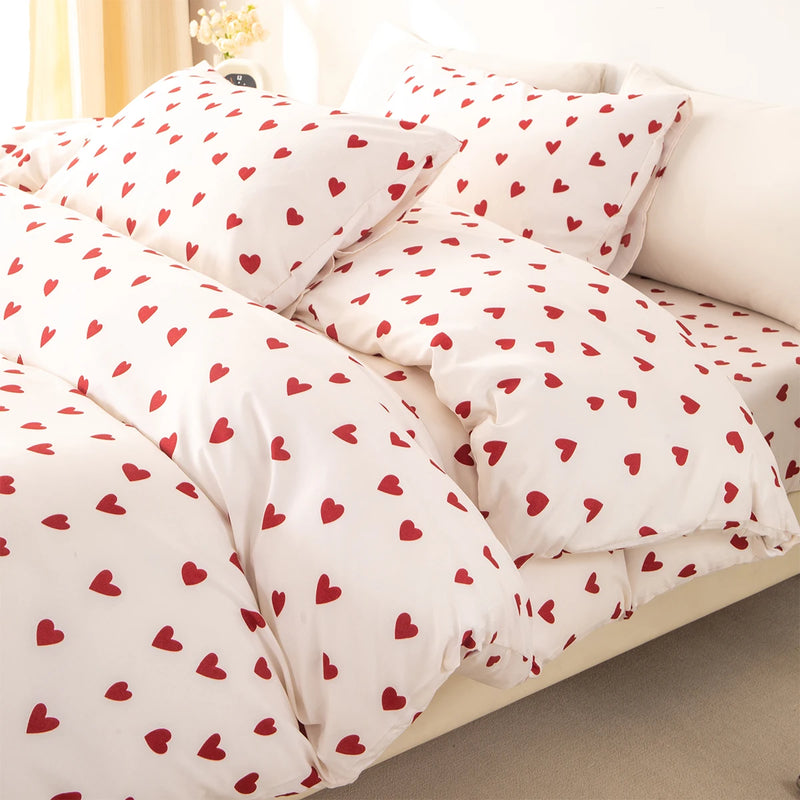 Red Heart Duvet Cover Set