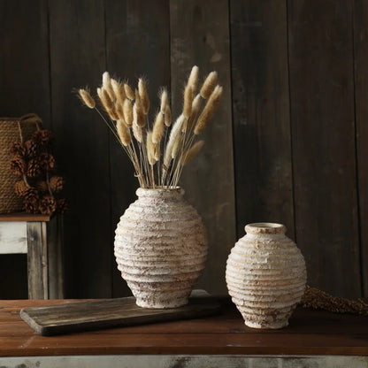 Retro Clay Pottery Vase 21.5cm