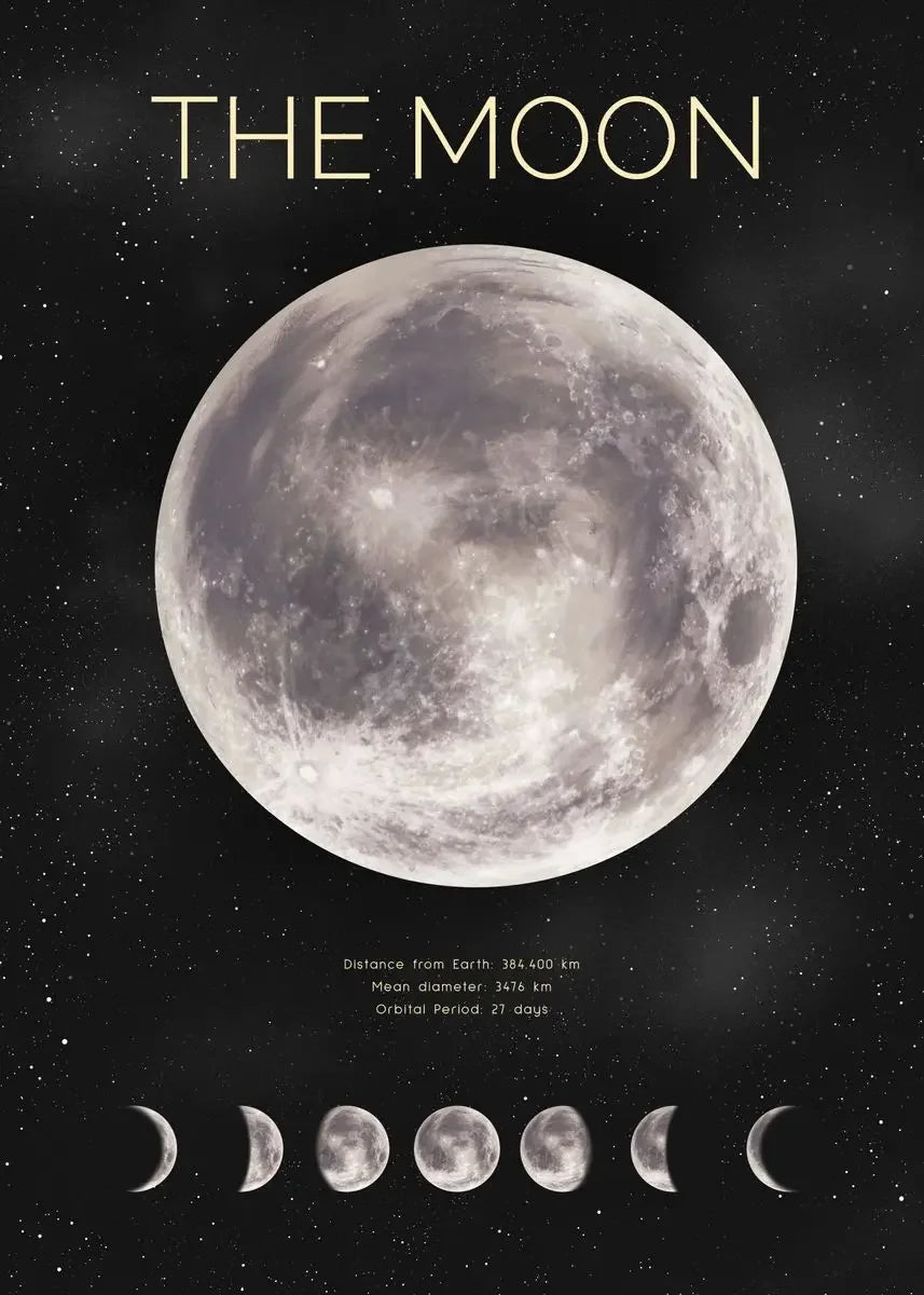 Moon Phase Canvas Wall Art Prints