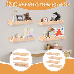 Scalloped Wood Wall Storage Shelf Set