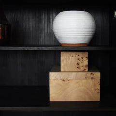 Solid Burl Wood Keepsake Box