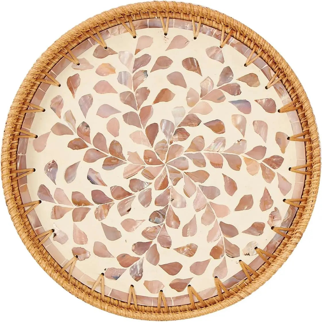 Round Rattan Serving Tray