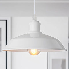 White Dome Pendant Light