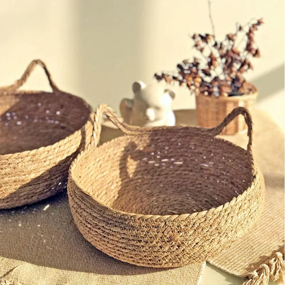 Handwoven Rattan Cat Bed Basket