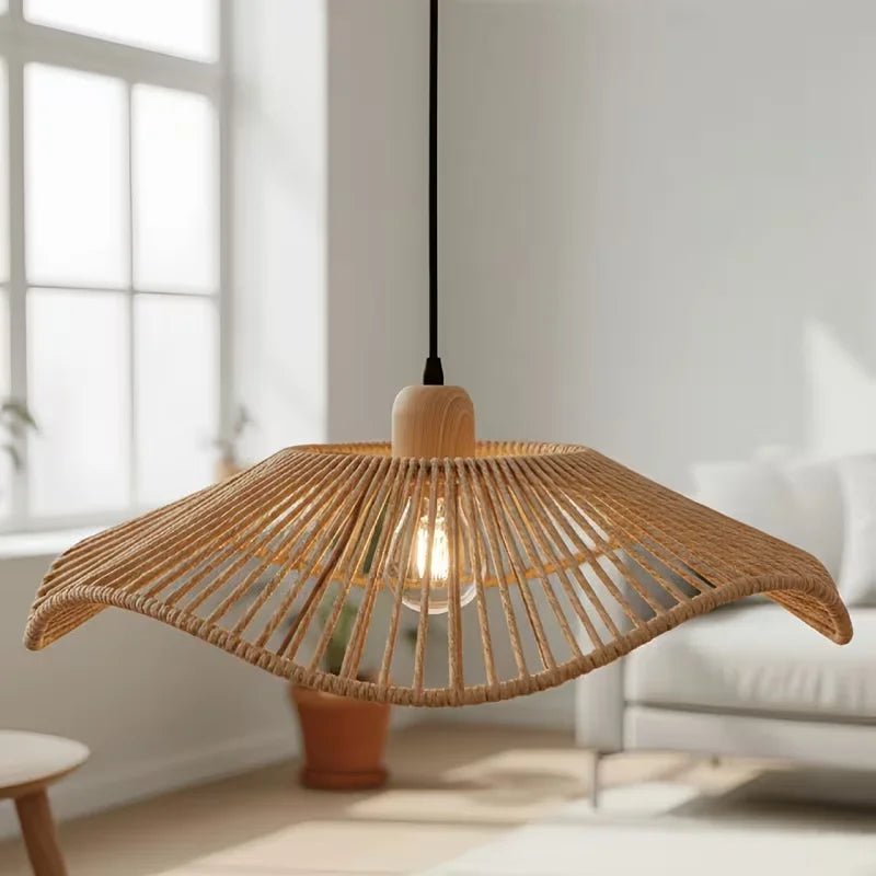 Ruffled Vine Woven Lampshade