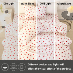 Red Heart Duvet Cover Set