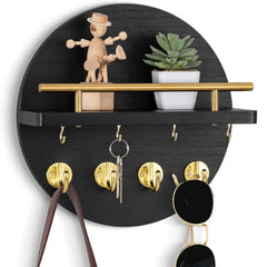 Round Wood Key Holder