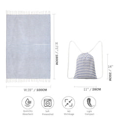 Turkish Cotton Striped Spa Bath Towel