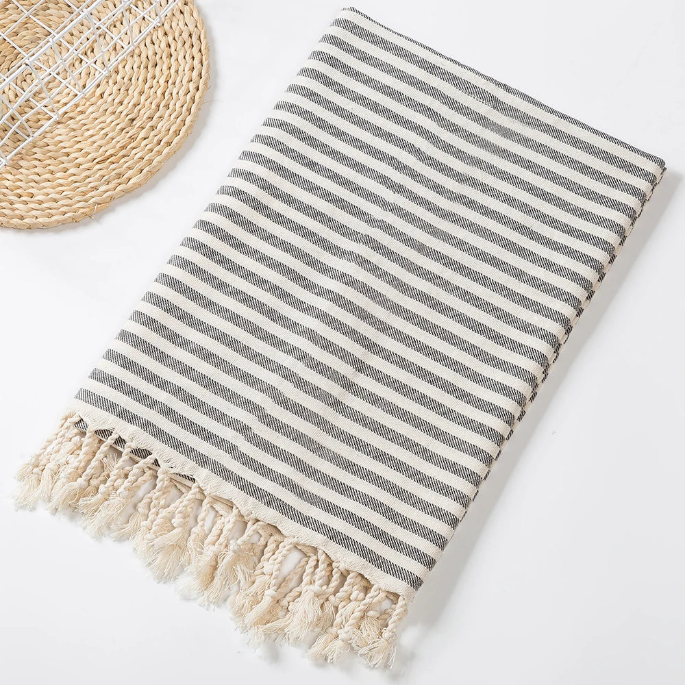 Turkish Cotton Striped Spa Bath Towel