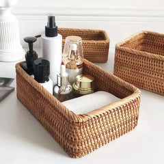 Handwoven Rattan Storage Baskets