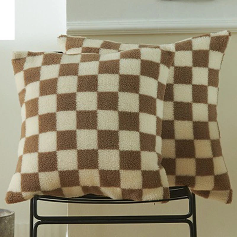 Black Faux Fur Throw Pillow Cover