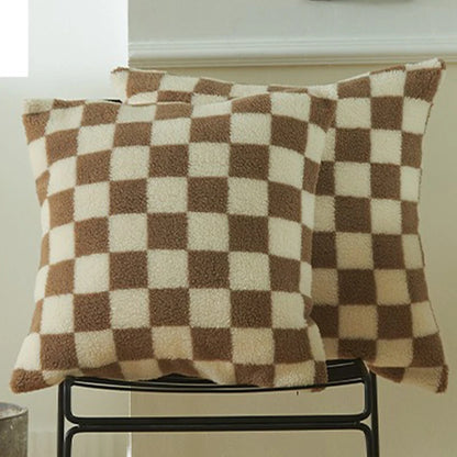 Black Faux Fur Throw Pillow Cover