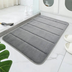 Striped Coral Fleece Bath Mat