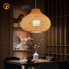 Beige Rattan Art Pendant