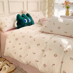 Heart Floral Duvet Cover Set