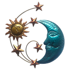 Sun Moon Star Metal Wall Art