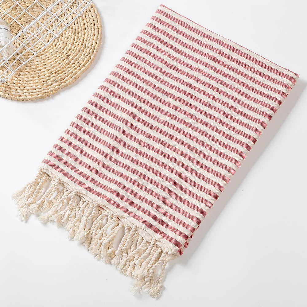 Turkish Cotton Striped Spa Bath Towel