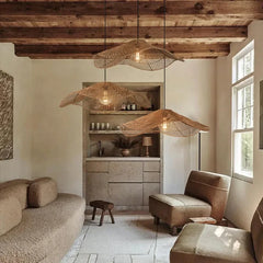 Straw Hat Rattan Pendant