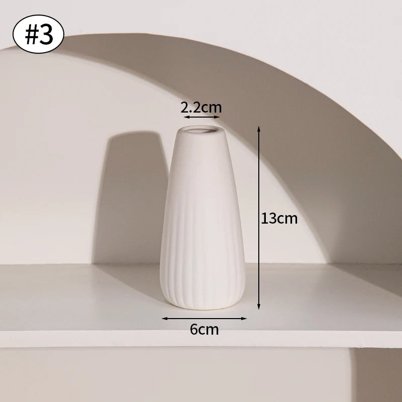 Nordic White Ceramic Flower Vase