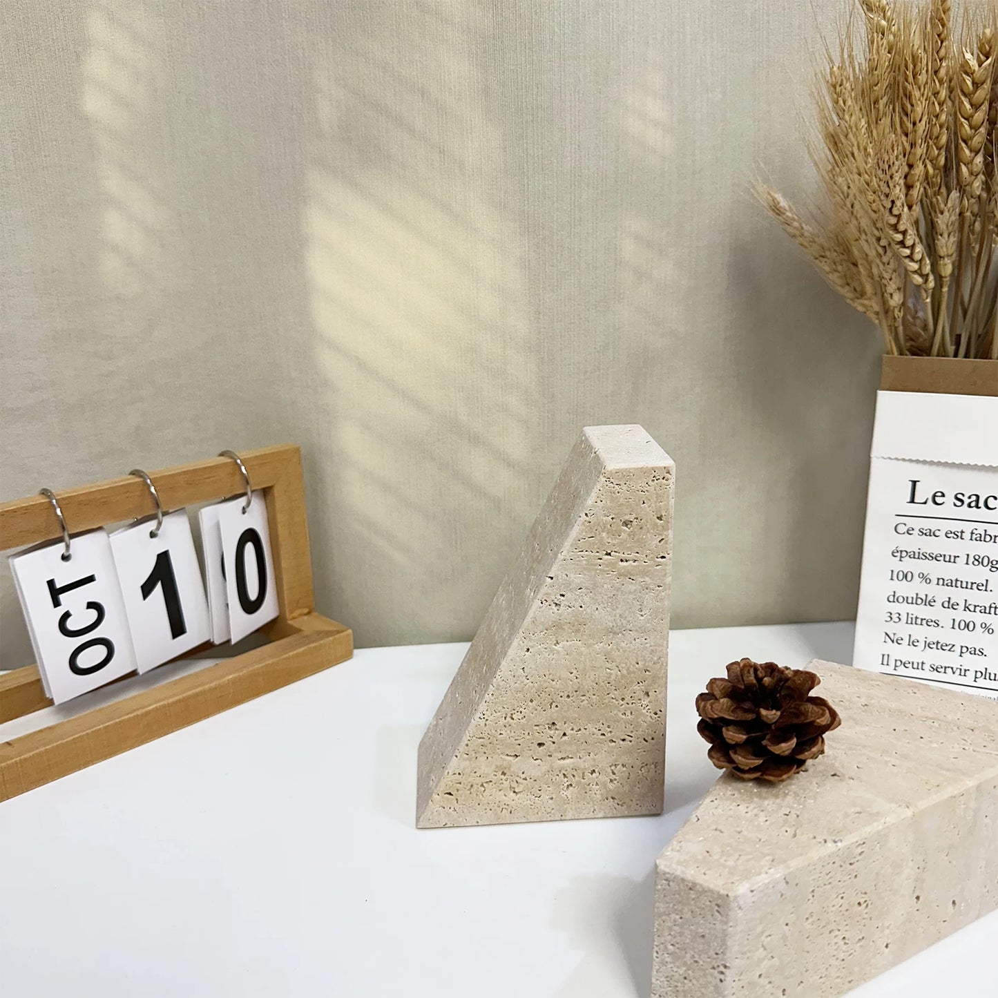 Natural Marble Stone Bookends (Set of 2)
